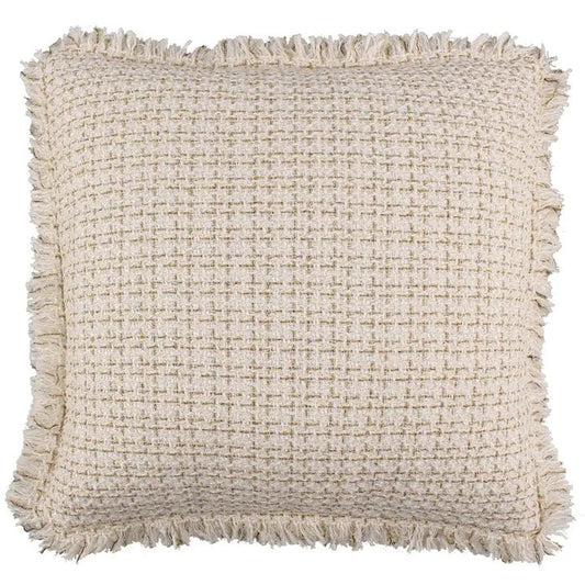 Cosima Textured Fringe Pillow - Coastal Accent Pillows - Quahog Bay Bedding