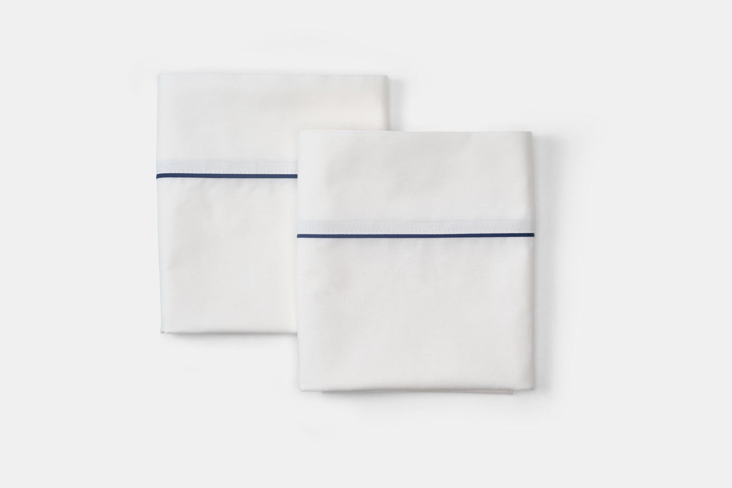 Cotton Bed Pillowcases with Classic Piping Design - American Made With USA Grown Cotton - Quahog Bay Bedding