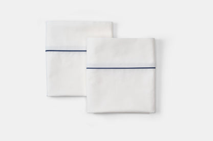 Cotton Bed Pillowcases with Classic Piping Design - American Made With USA Grown Cotton - Quahog Bay Bedding