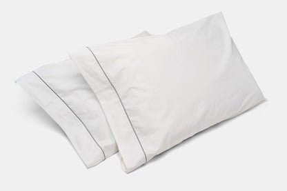 Cotton Bed Pillowcases with Classic Piping Design - American Made With USA Grown Cotton - Quahog Bay Bedding