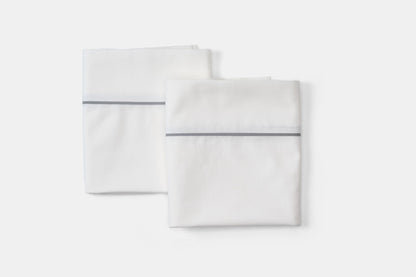 Cotton Bed Pillowcases with Classic Piping Design - American Made With USA Grown Cotton - Quahog Bay Bedding