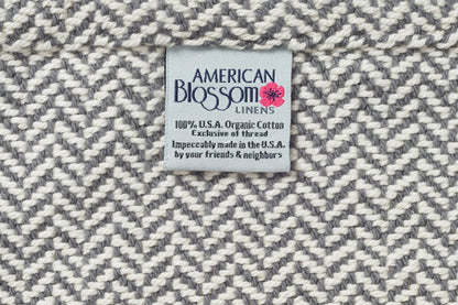 Cotton Herringbone Weave Cotton Blanket - American Made With USA Grown Cotton - Quahog Bay Bedding