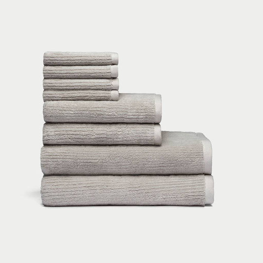 Ribbed Terry Bath Towel Set Cotton Bamboo Blend - Quahog Bay Bedding