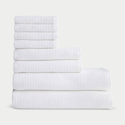 Waffle Bath Towel Set Bamboo Cotton Blend - Quahog Bay Bedding