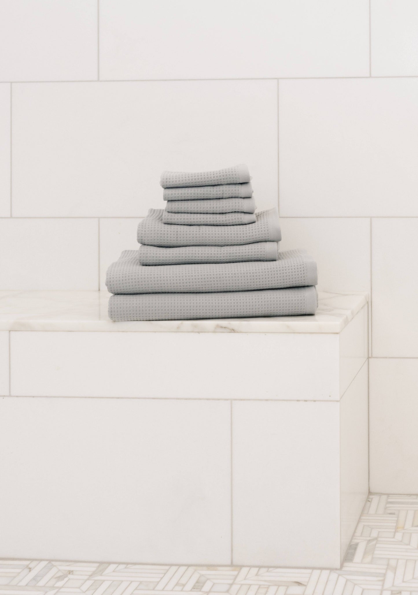 Waffle Bath Towel Set Bamboo Cotton Blend - Quahog Bay Bedding