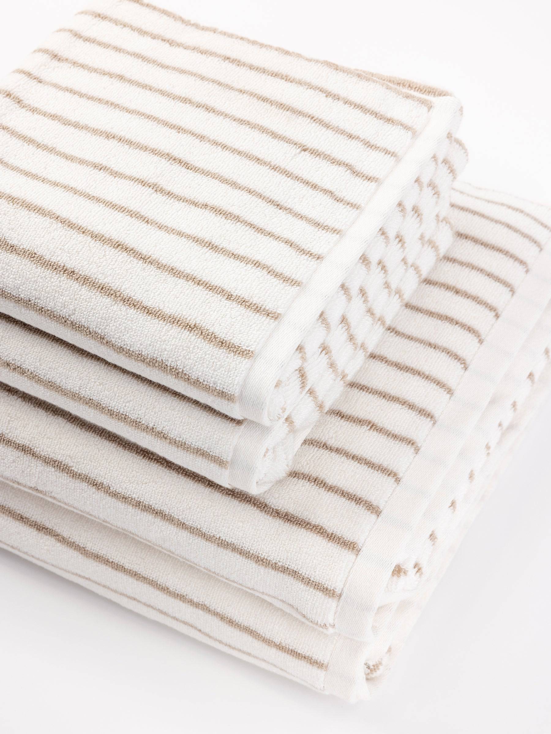 Luxe Striped Bamboo Bath Towels - Quahog Bay Bedding