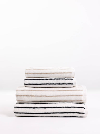 Luxe Striped Bamboo Bath Towels - Quahog Bay Bedding