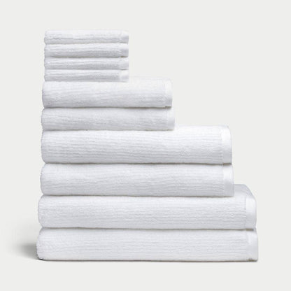 Complete Ribbed Terry Bath Bundle Cotton And Bamboo Towels - Quahog Bay Bedding