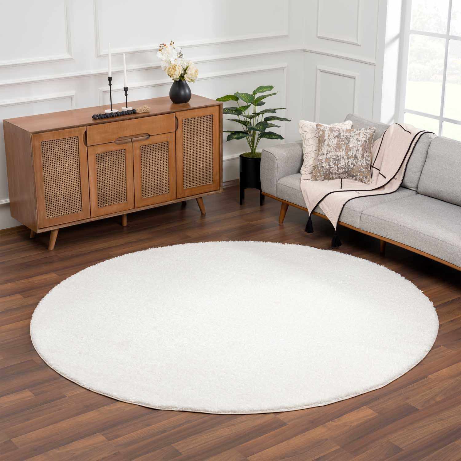 Crevalo Cream Subtle Wavy Abstract Modern Minimalist Polyester Machine Woven Area Rug - Quahog Bay Bedding