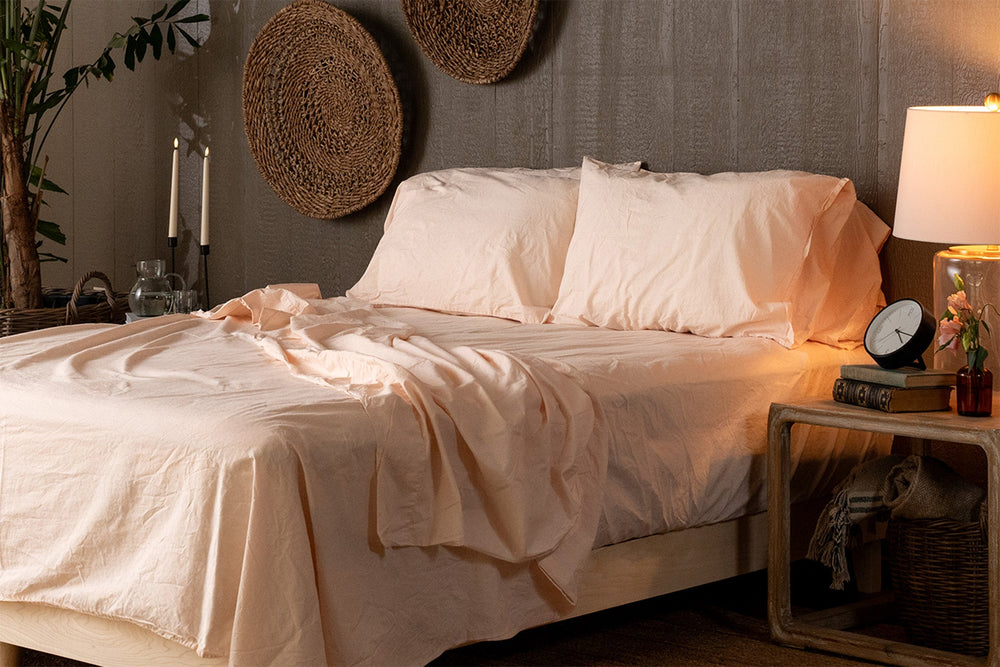 Crinkle Percale Organic Cotton Sheet Set + Pillowcases - Quahog Bay Bedding
