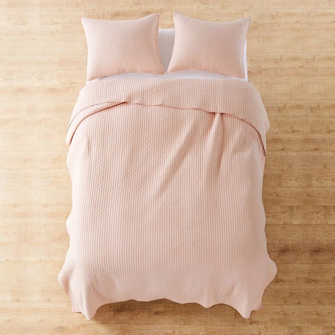 Cross Stitch 100% Cotton Quilt Set - Blush - Quahog Bay Bedding