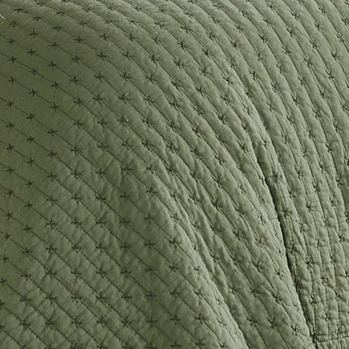 Cross Stitch 100% Cotton Quilt Set - Forest Green - Christmas Quilt - Quahog Bay Bedding