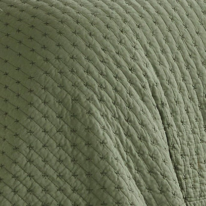 Cross Stitch 100% Cotton Quilt Set - Forest Green - Christmas Quilt - Quahog Bay Bedding