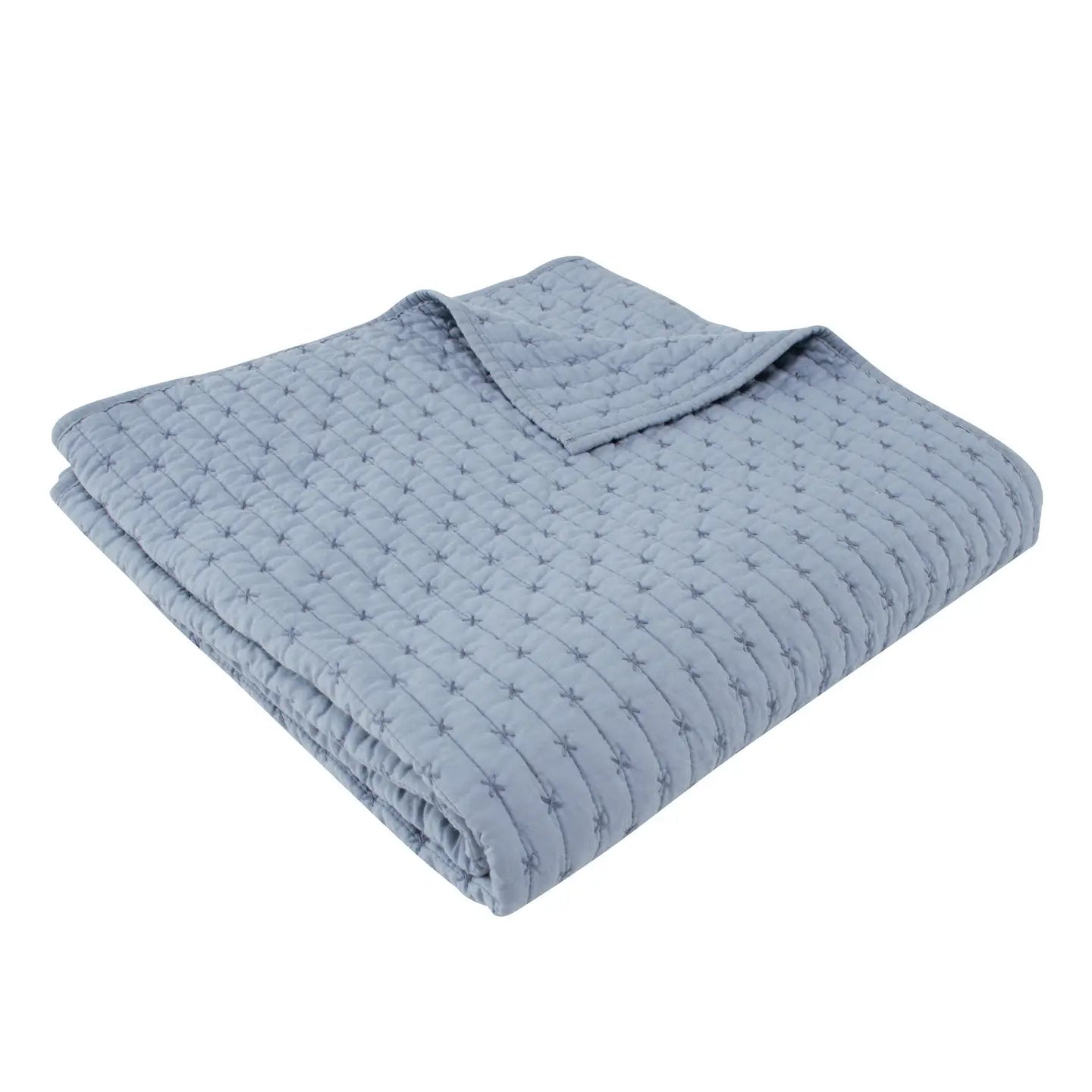 Cross Stitch Quilted Throw - Quahog Bay Bedding
