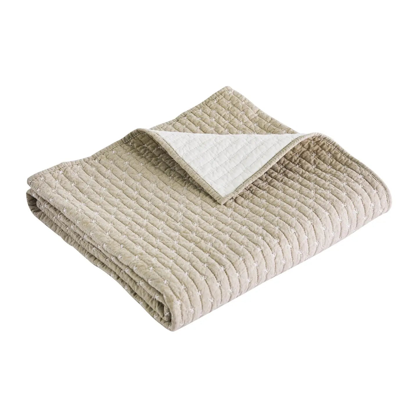 Cross Stitch Quilted Throw - Quahog Bay Bedding