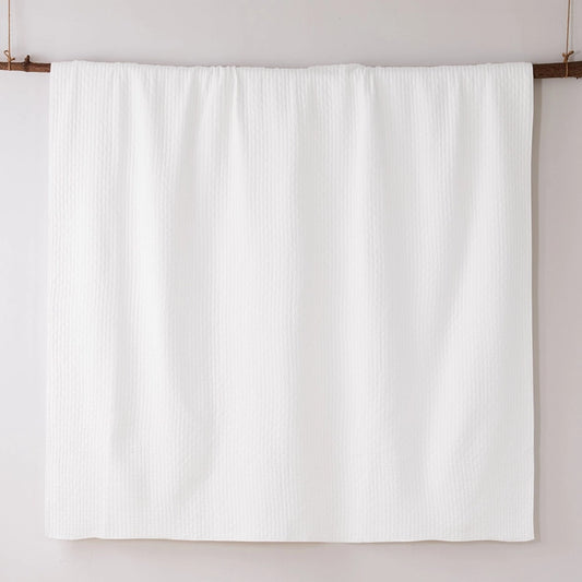 Cross Stitch 100% Cotton Quilt Set - Queen White