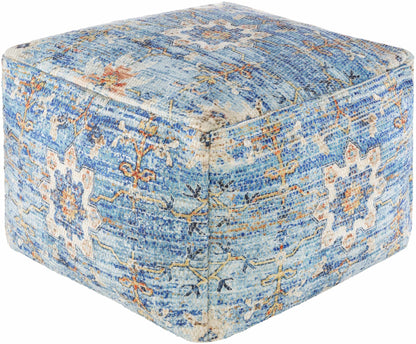 Cuddington Sky Blue Woven Pouf - Quahog Bay Bedding