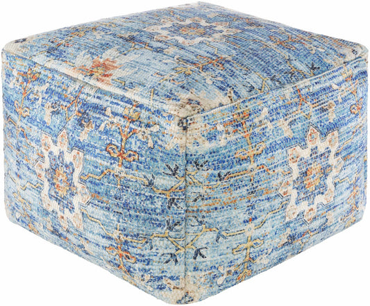 Cuddington Sky Blue Woven Pouf - Quahog Bay Bedding