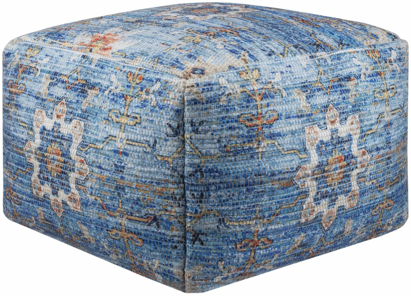 Cuddington Sky Blue Woven Pouf - Quahog Bay Bedding