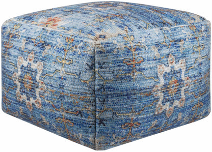 Cuddington Sky Blue Woven Pouf - Quahog Bay Bedding