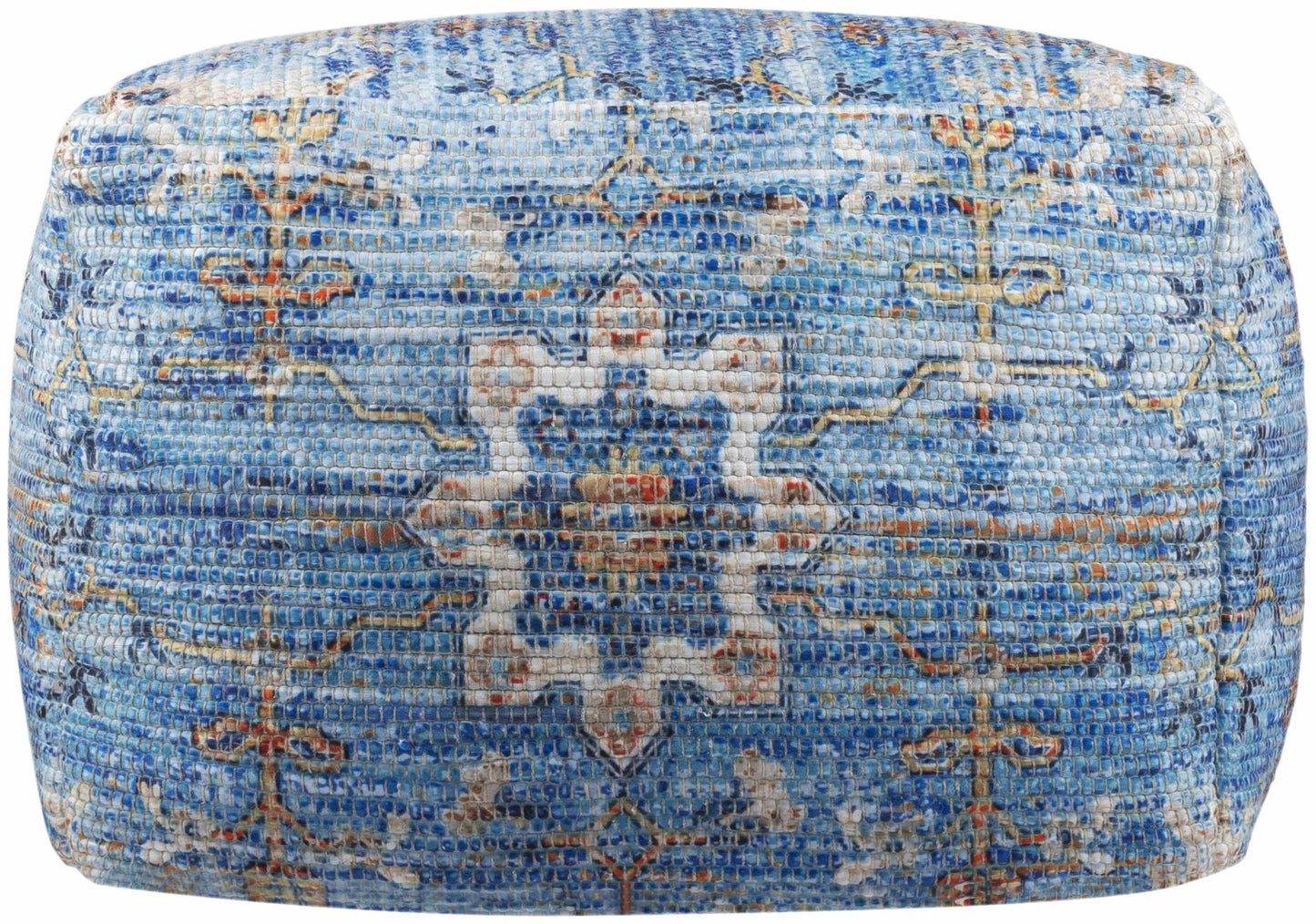 Cuddington Sky Blue Woven Pouf - Quahog Bay Bedding