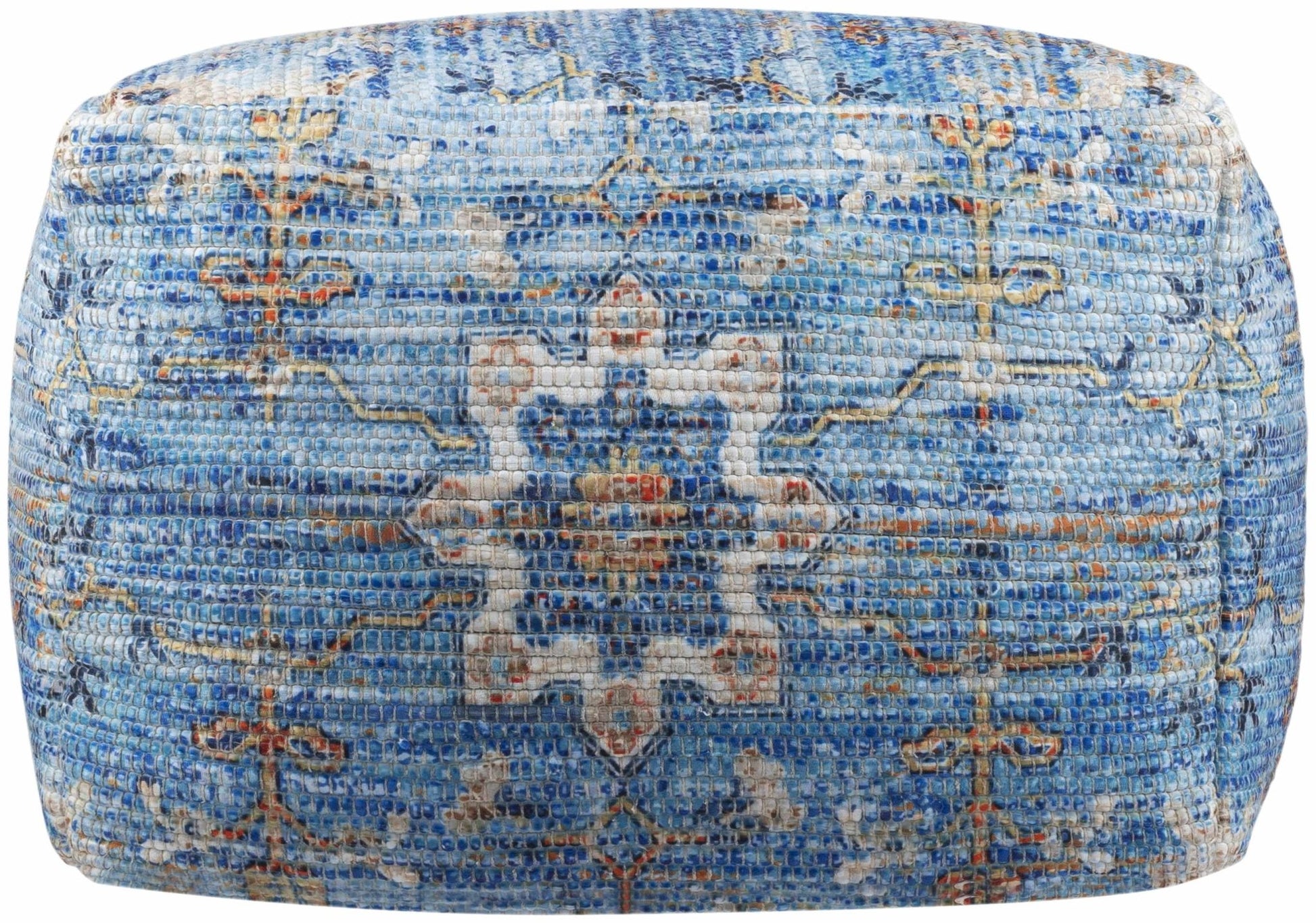 Cuddington Sky Blue Woven Pouf - Quahog Bay Bedding