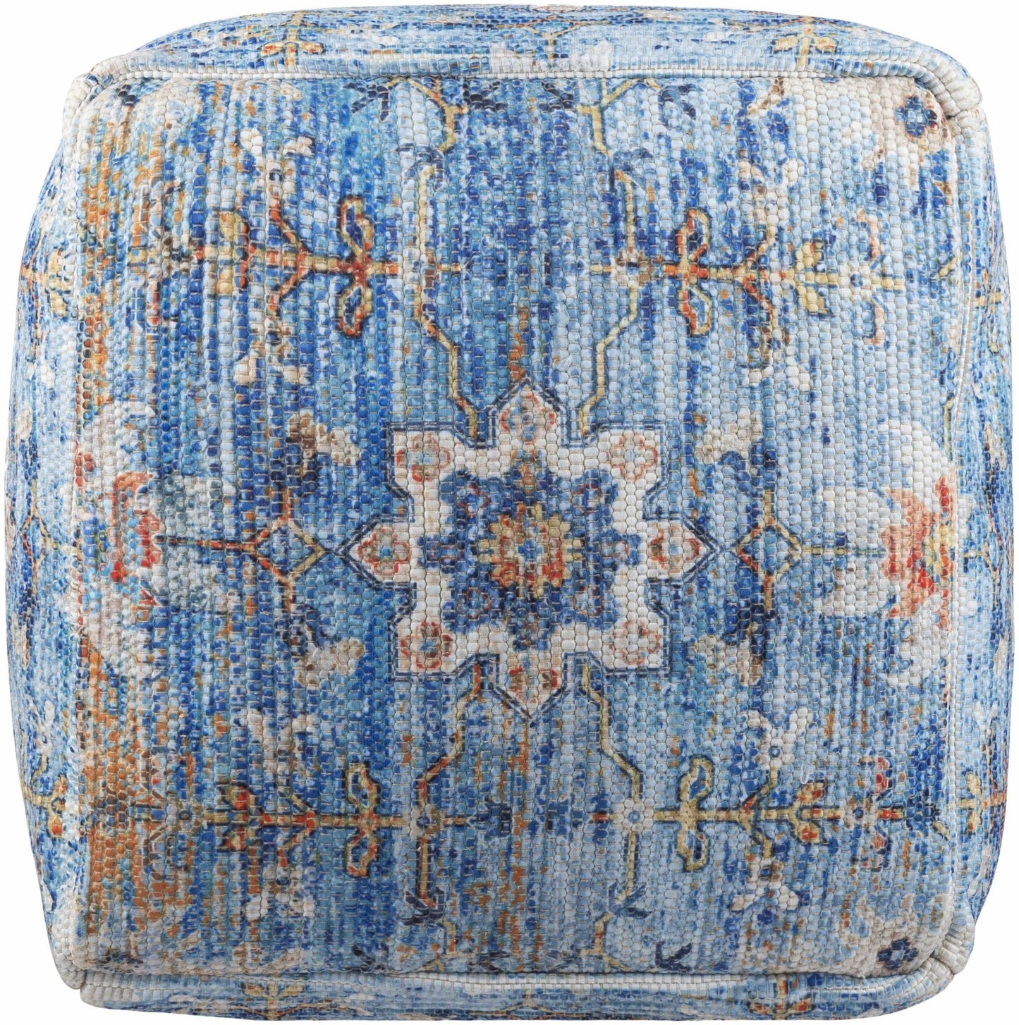 Cuddington Sky Blue Woven Pouf - Quahog Bay Bedding