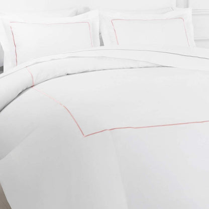 Single Stripe Embroidered Percale Duvet Set