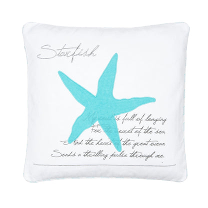 Biscayne Teal Starfish Pillow