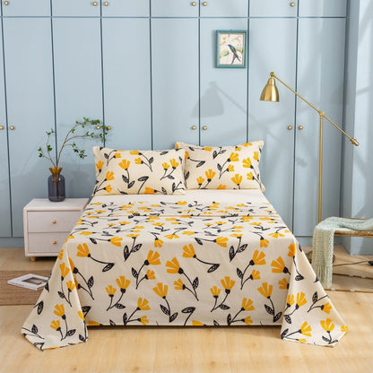 Bedding Bundle- Yellow Botanical Ivory Tan Floral - Scalloped Edge Bedding - Quahog Bay Bedding