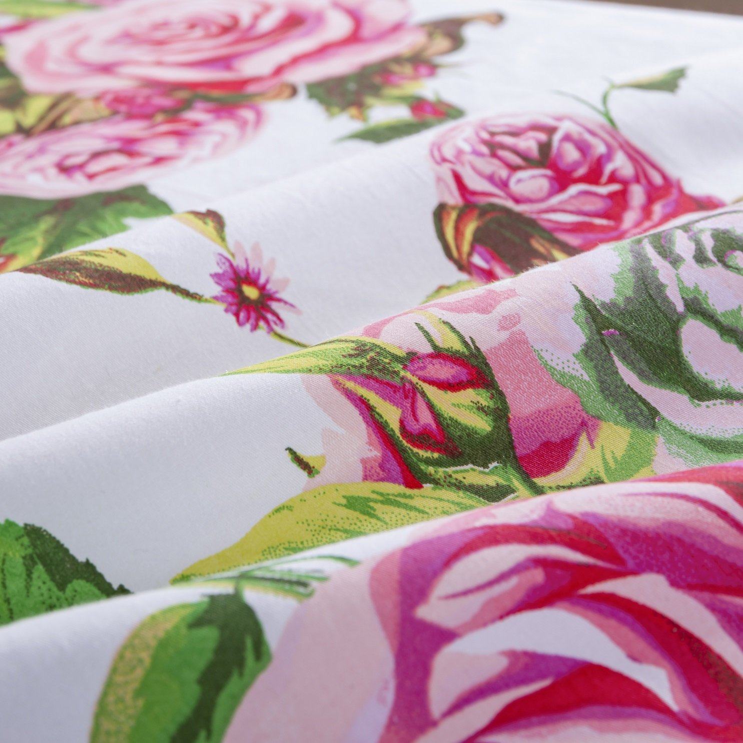 Romantic Roses Lovely Floral Garden Fitted & Flat Bed Sheet Set w/ Pillow Cases - Quahog Bay Bedding