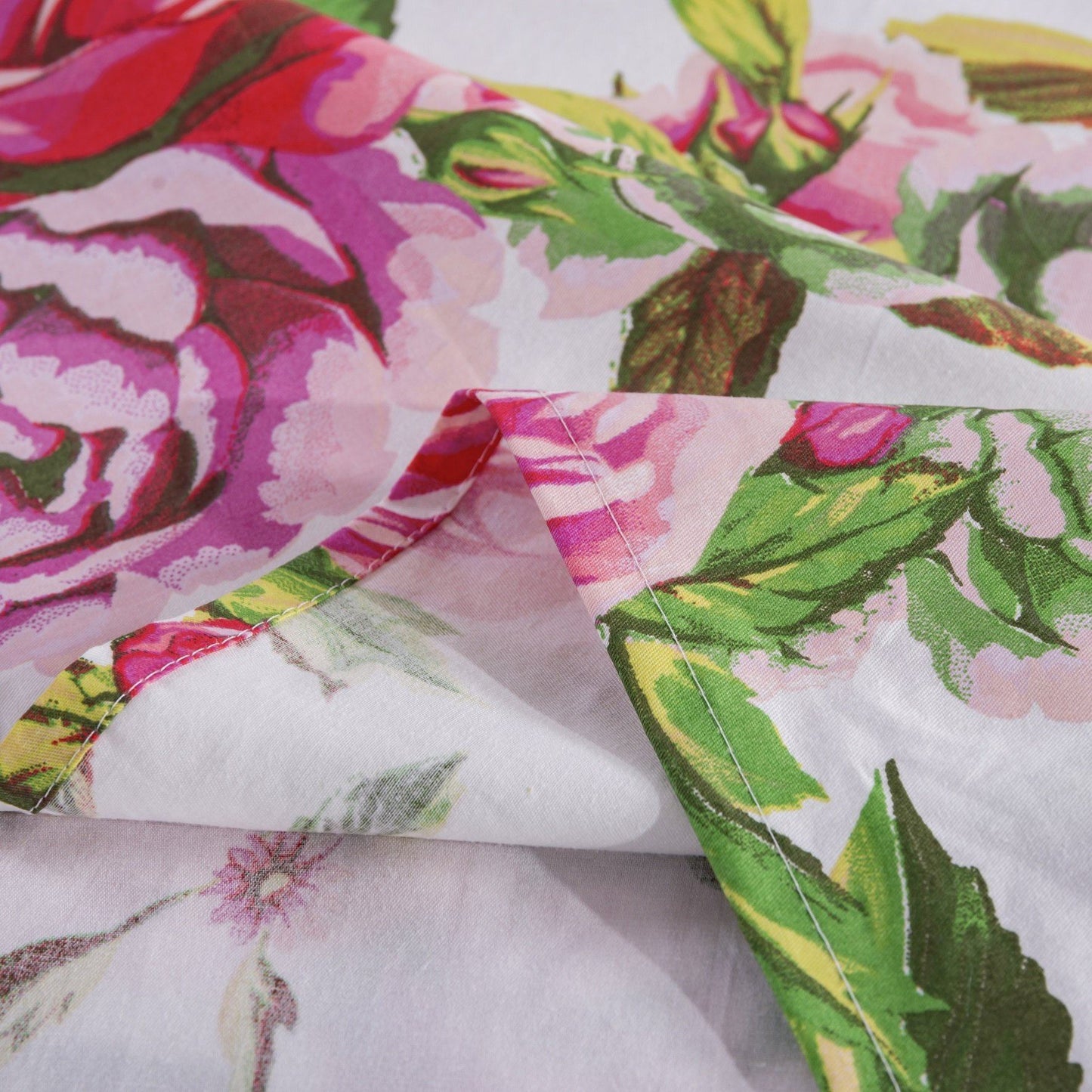 Romantic Roses Lovely Floral Garden Fitted & Flat Bed Sheet Set w/ Pillow Cases - Quahog Bay Bedding