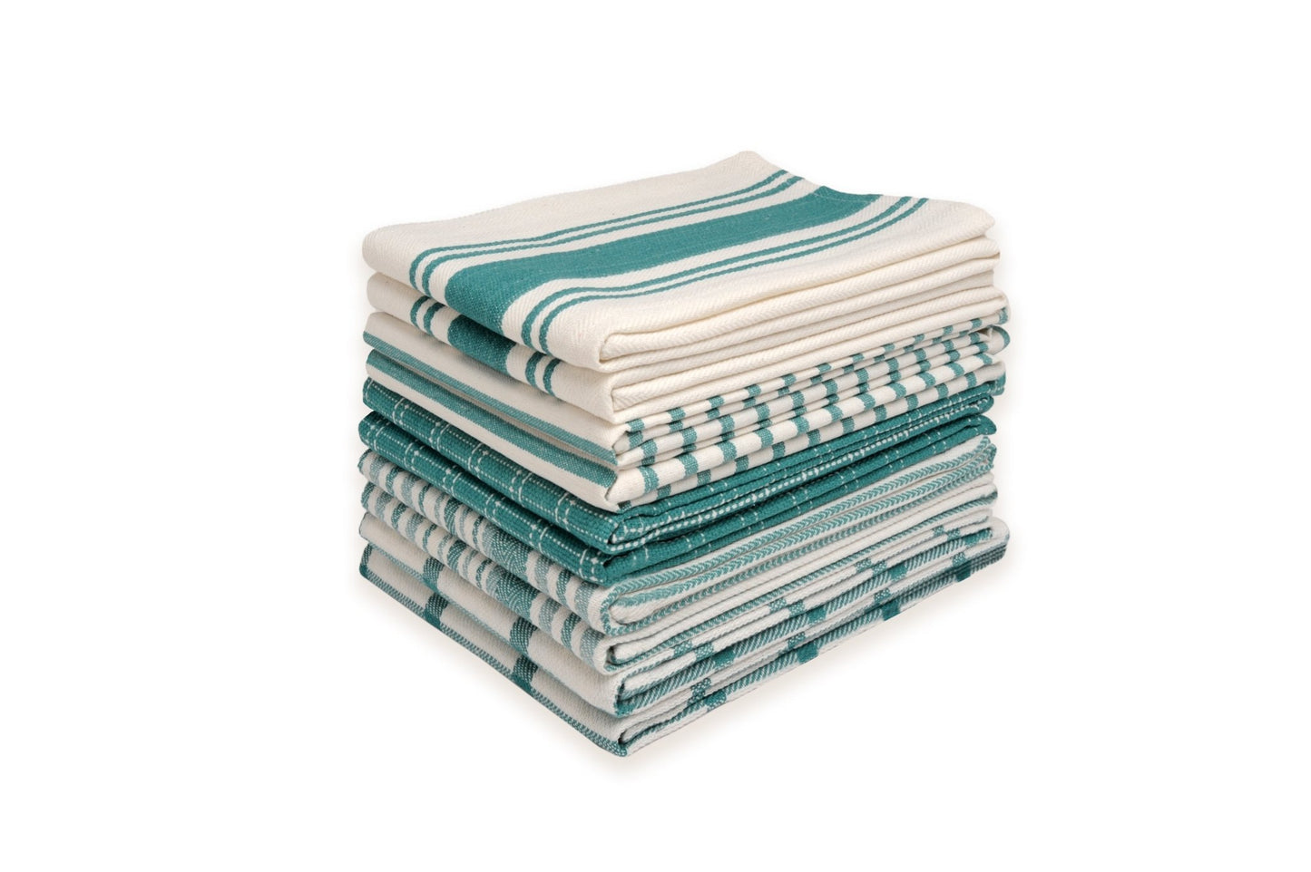 Dan River 10 Pack Cotton Flat Assorted Kitchen Towels - Quahog Bay Bedding