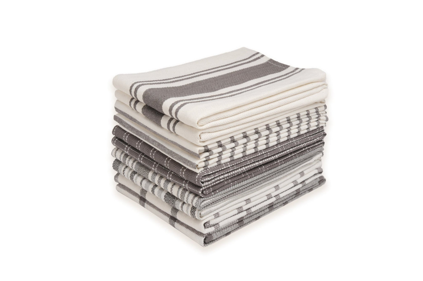 Dan River 10 Pack Cotton Flat Assorted Kitchen Towels - Quahog Bay Bedding