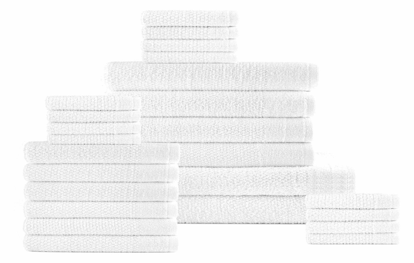 Dan River 24 Piece Popcorn Cotton Bath Towel Set. - Quahog Bay Bedding
