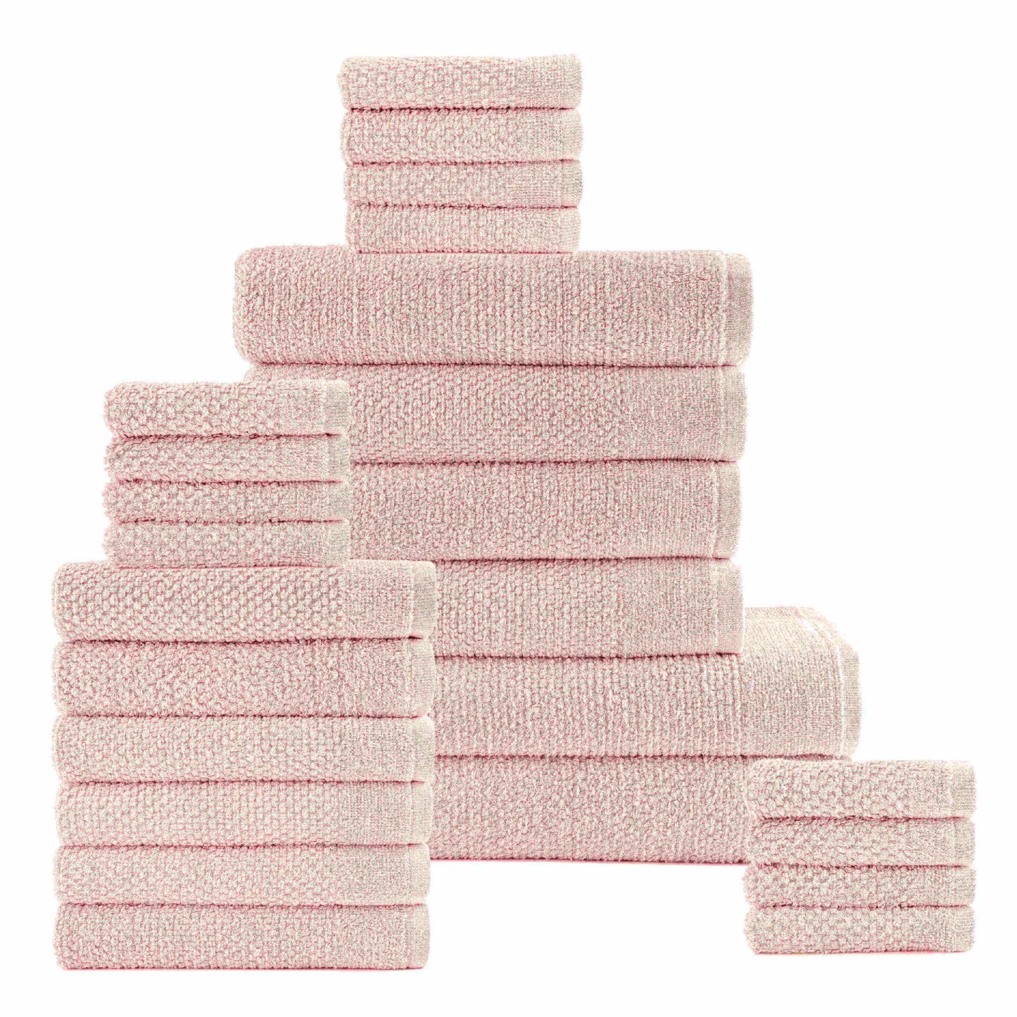Dan River 24 Piece Popcorn Cotton Bath Towel Set. - Quahog Bay Bedding