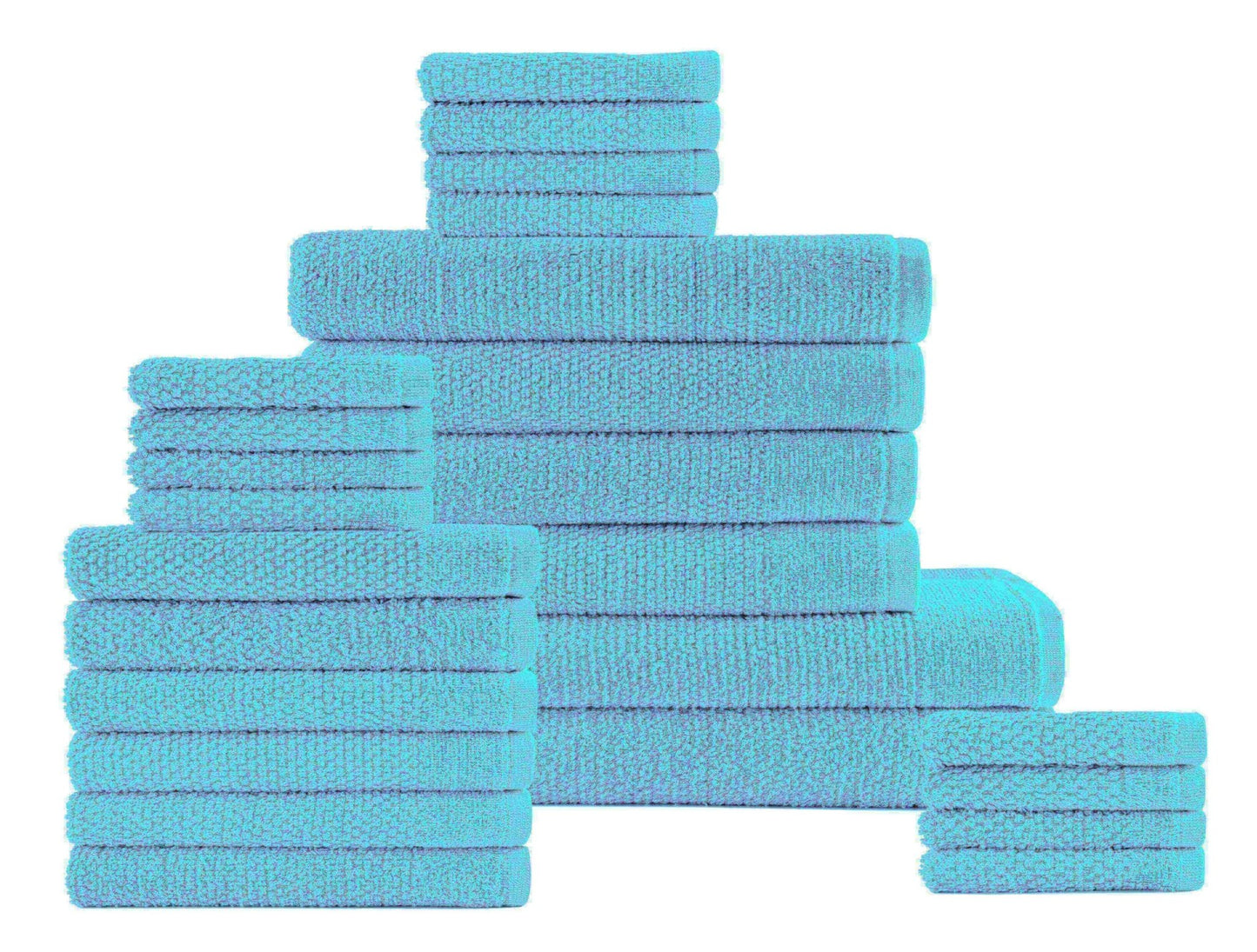 Dan River 24 Piece Popcorn Cotton Bath Towel Set. - Quahog Bay Bedding