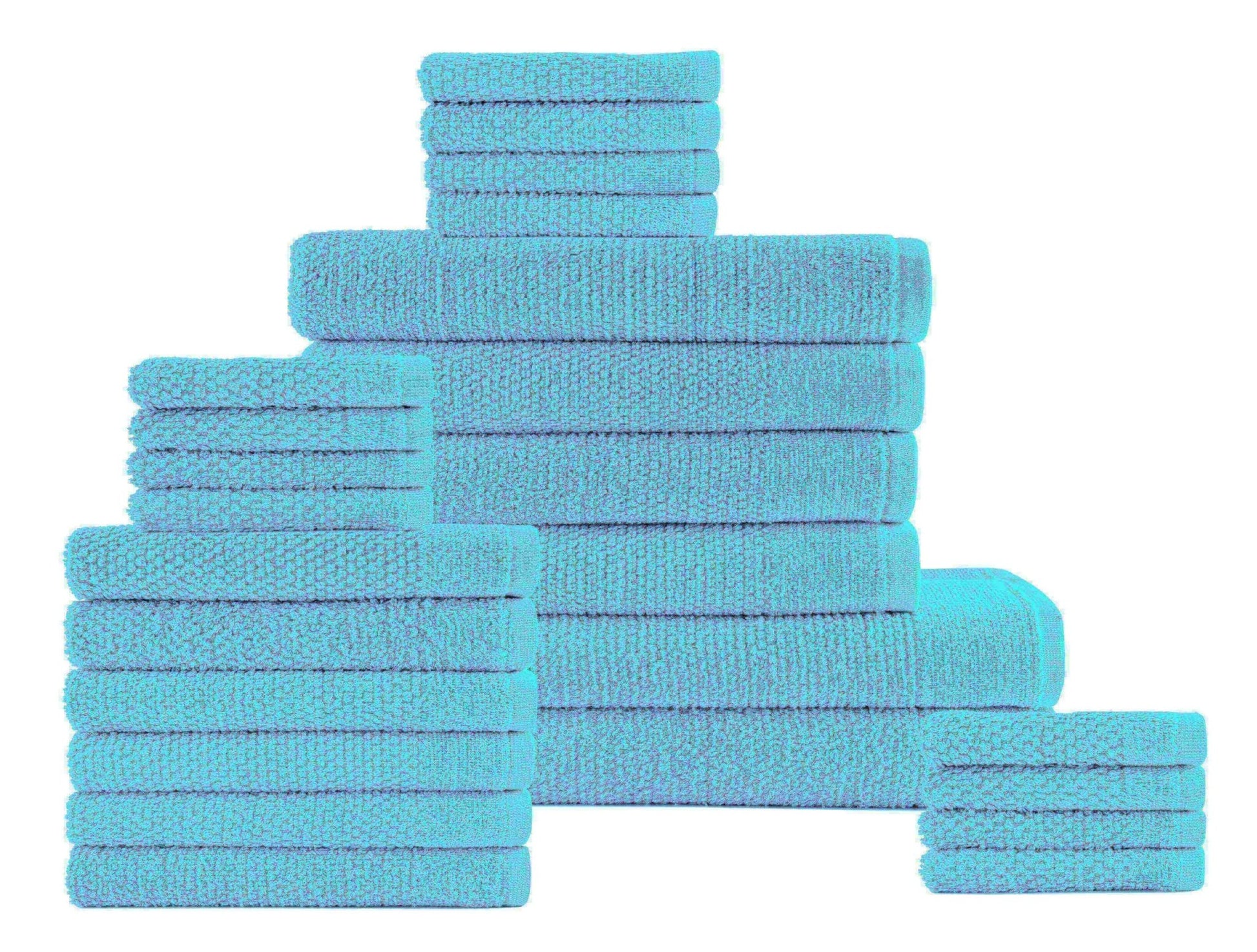Dan River 24 Piece Popcorn Cotton Bath Towel Set. - Quahog Bay Bedding