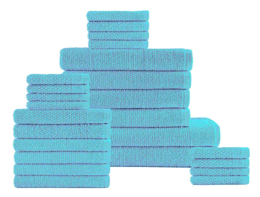 Dan River 24 Piece Popcorn Cotton Bath Towel Set. - Quahog Bay Bedding