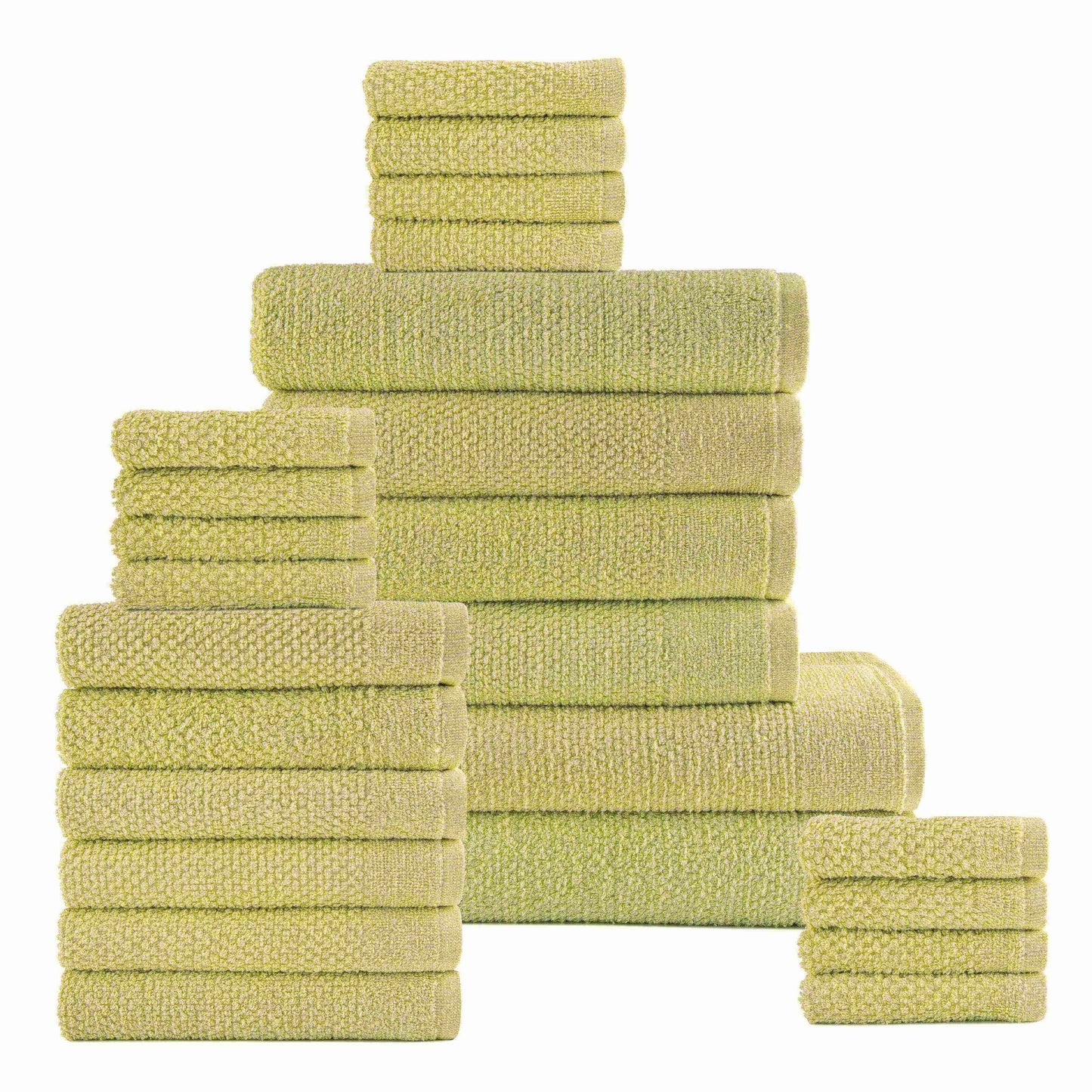 Dan River 24 Piece Popcorn Cotton Bath Towel Set. - Quahog Bay Bedding