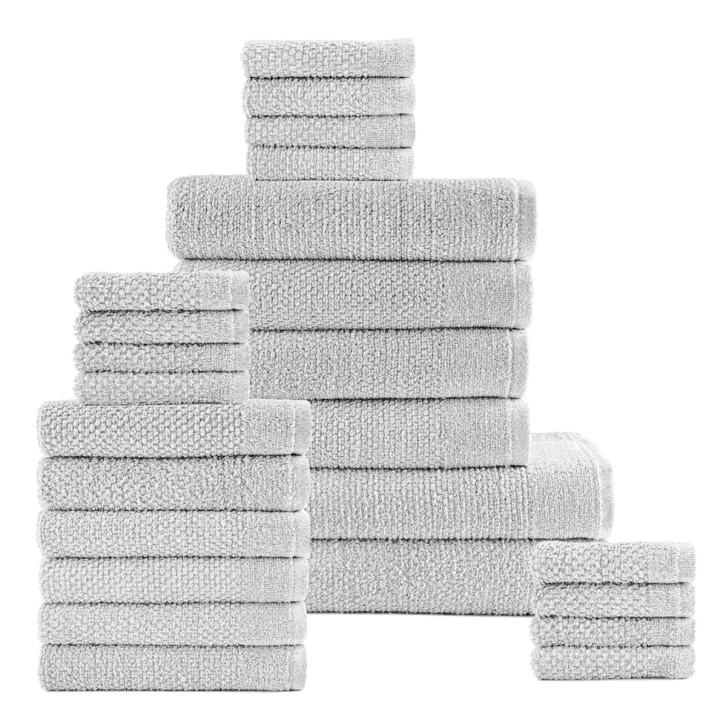 Dan River 24 Piece Popcorn Cotton Bath Towel Set. - Quahog Bay Bedding