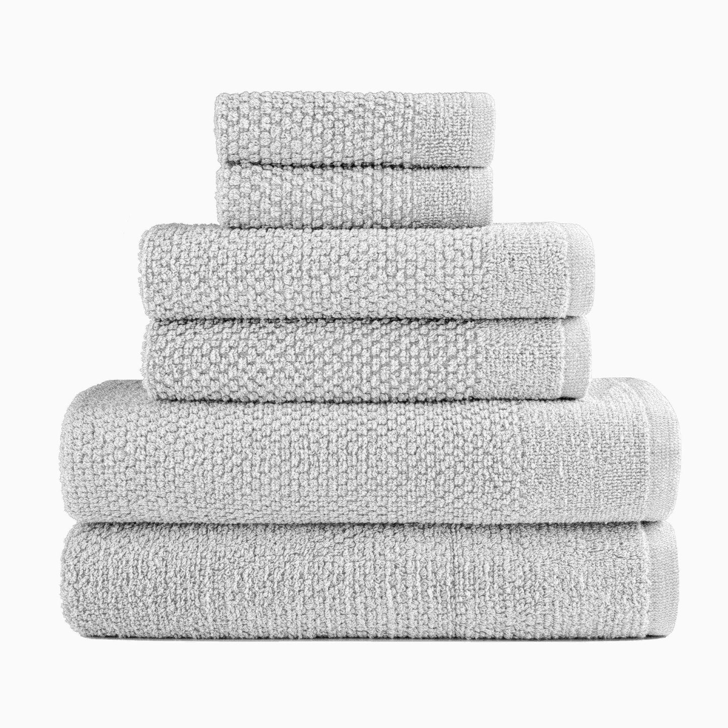 Dan River 6 Piece Popcorn Cotton Bath Towel Set. - Quahog Bay Bedding