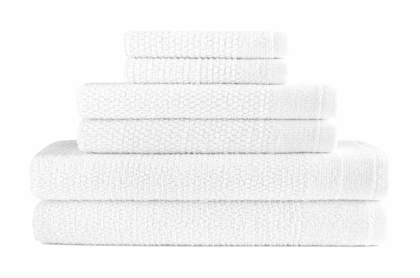 Dan River 6 Piece Popcorn Cotton Bath Towel Set. - Quahog Bay Bedding