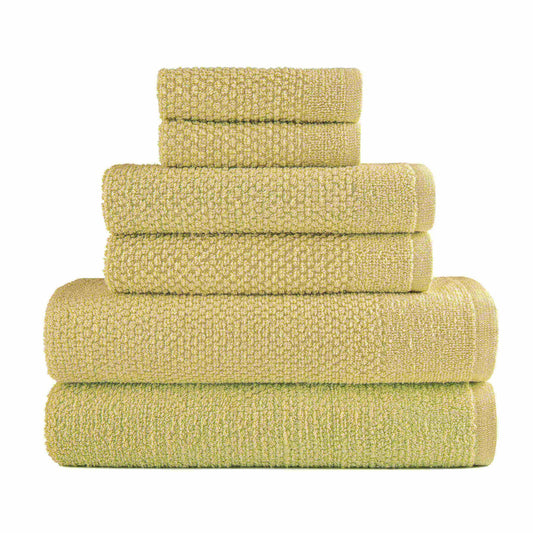 Dan River 6 Piece Popcorn Cotton Bath Towel Set. - Quahog Bay Bedding