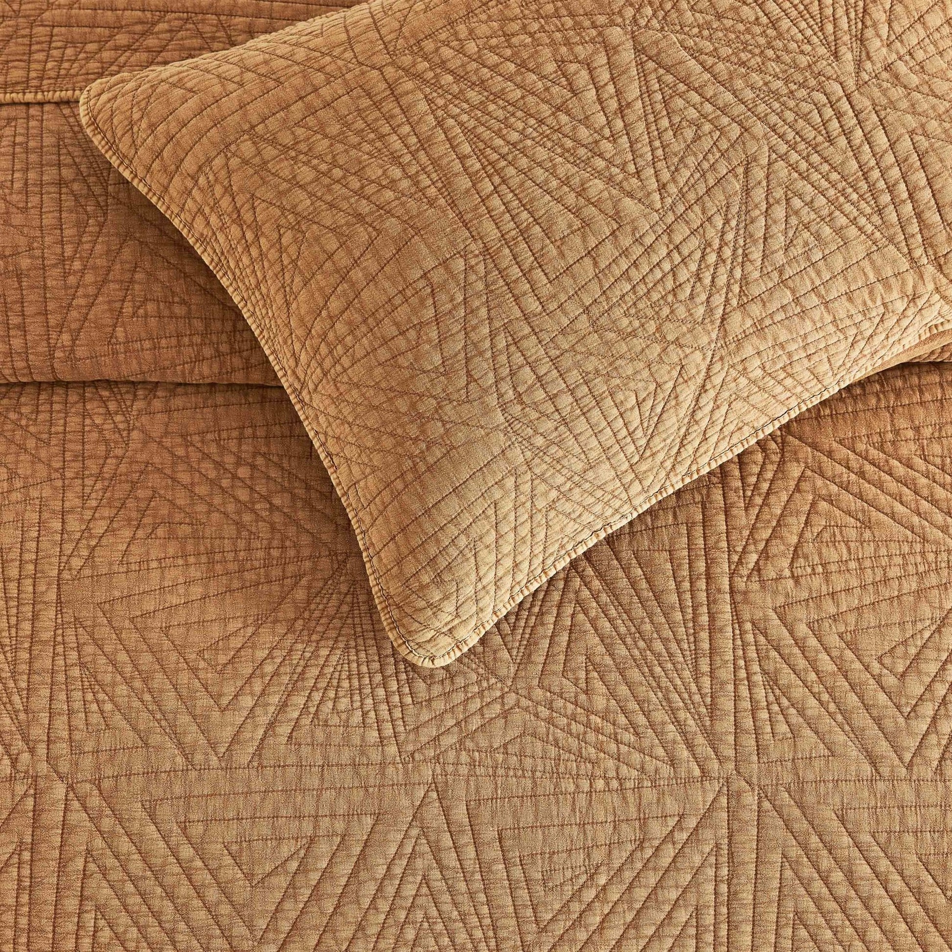 Dancing Triangles Stonewashed Cotton Quilt Set - Quahog Bay Bedding