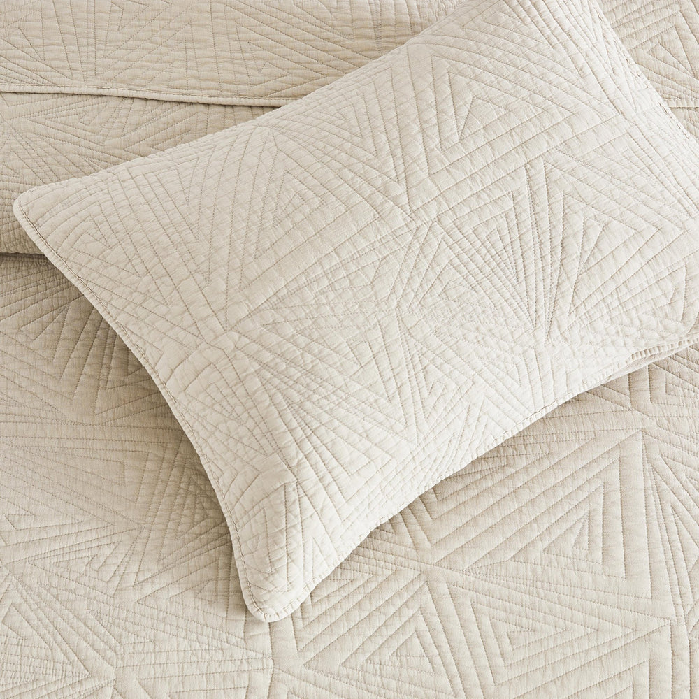 Dancing Triangles Stonewashed Cotton Quilt Set - Quahog Bay Bedding