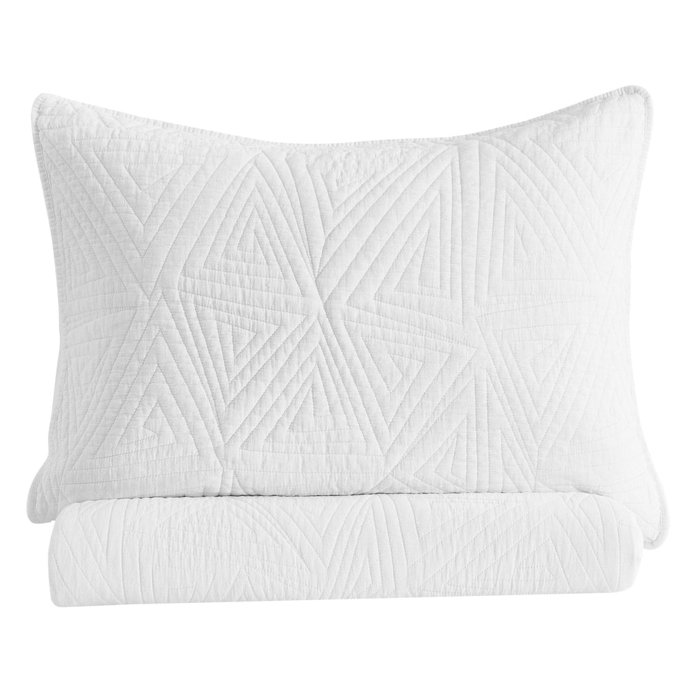 Dancing Triangles Stonewashed Cotton Quilt Set - Quahog Bay Bedding