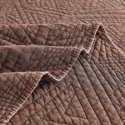 Dancing Triangles Stonewashed Cotton Quilt Set - Quahog Bay Bedding