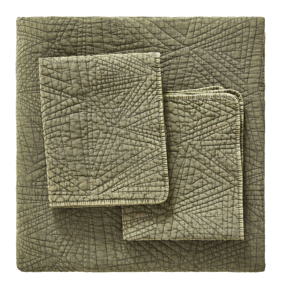 Dancing Triangles Stonewashed Cotton Quilt Set - Quahog Bay Bedding