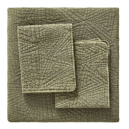 Dancing Triangles Stonewashed Cotton Quilt Set - Quahog Bay Bedding